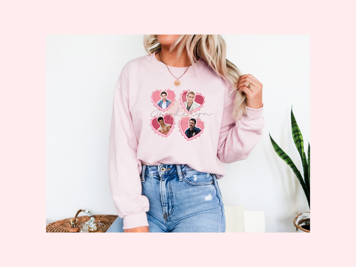 Heart Shaped Pink Twilight Crewneck Sweater – Unisex Fit