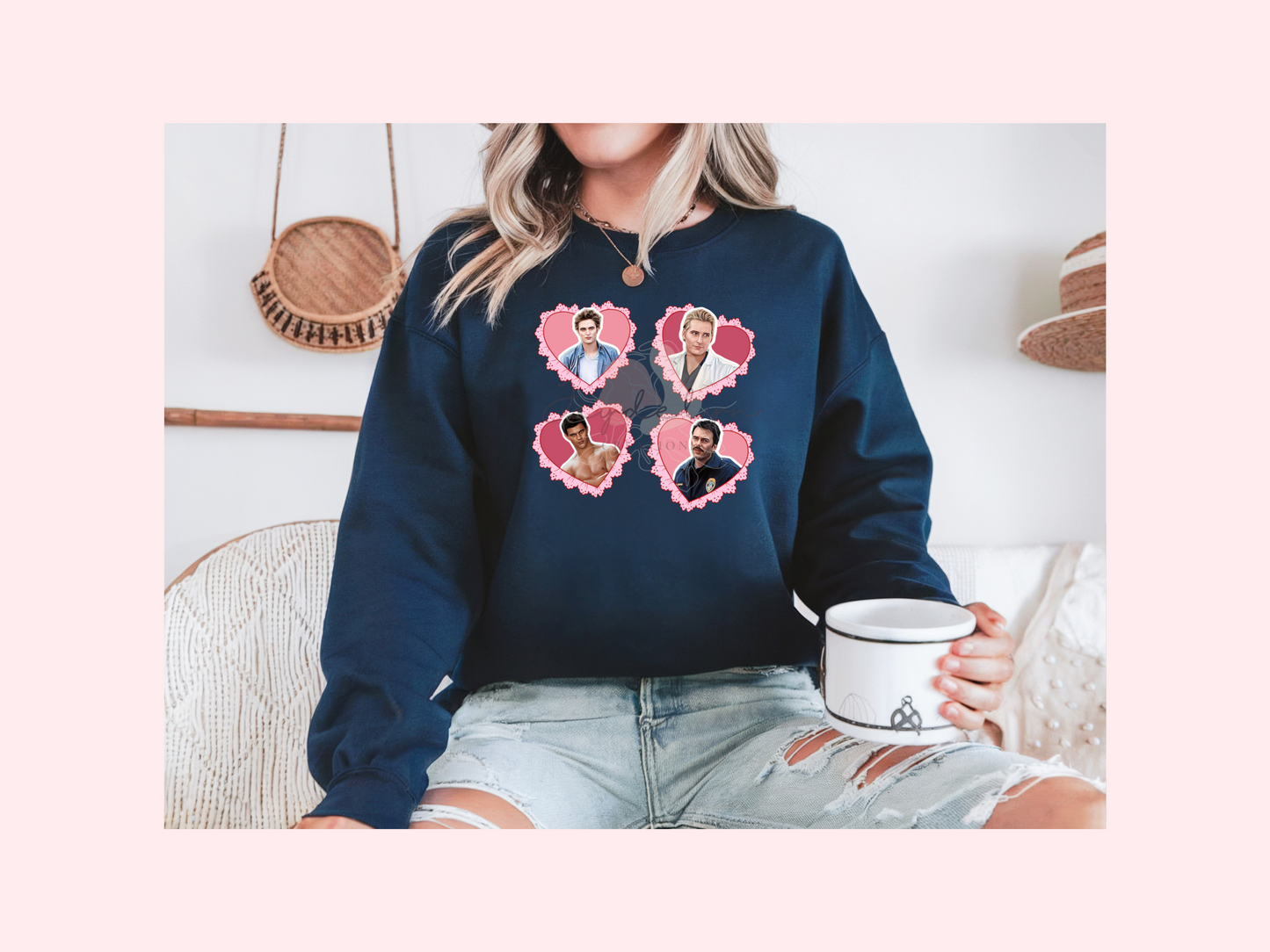 Heart Shaped Pink Twilight Crewneck Sweater – Unisex Fit