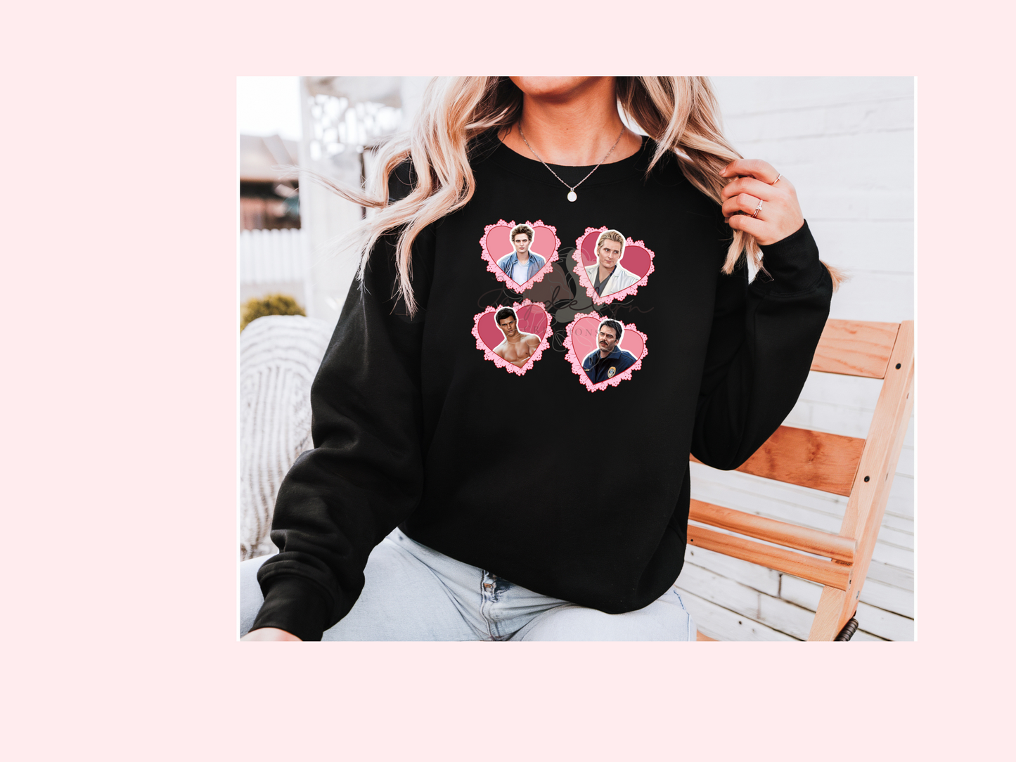 Heart Shaped Pink Twilight Crewneck Sweater – Unisex Fit