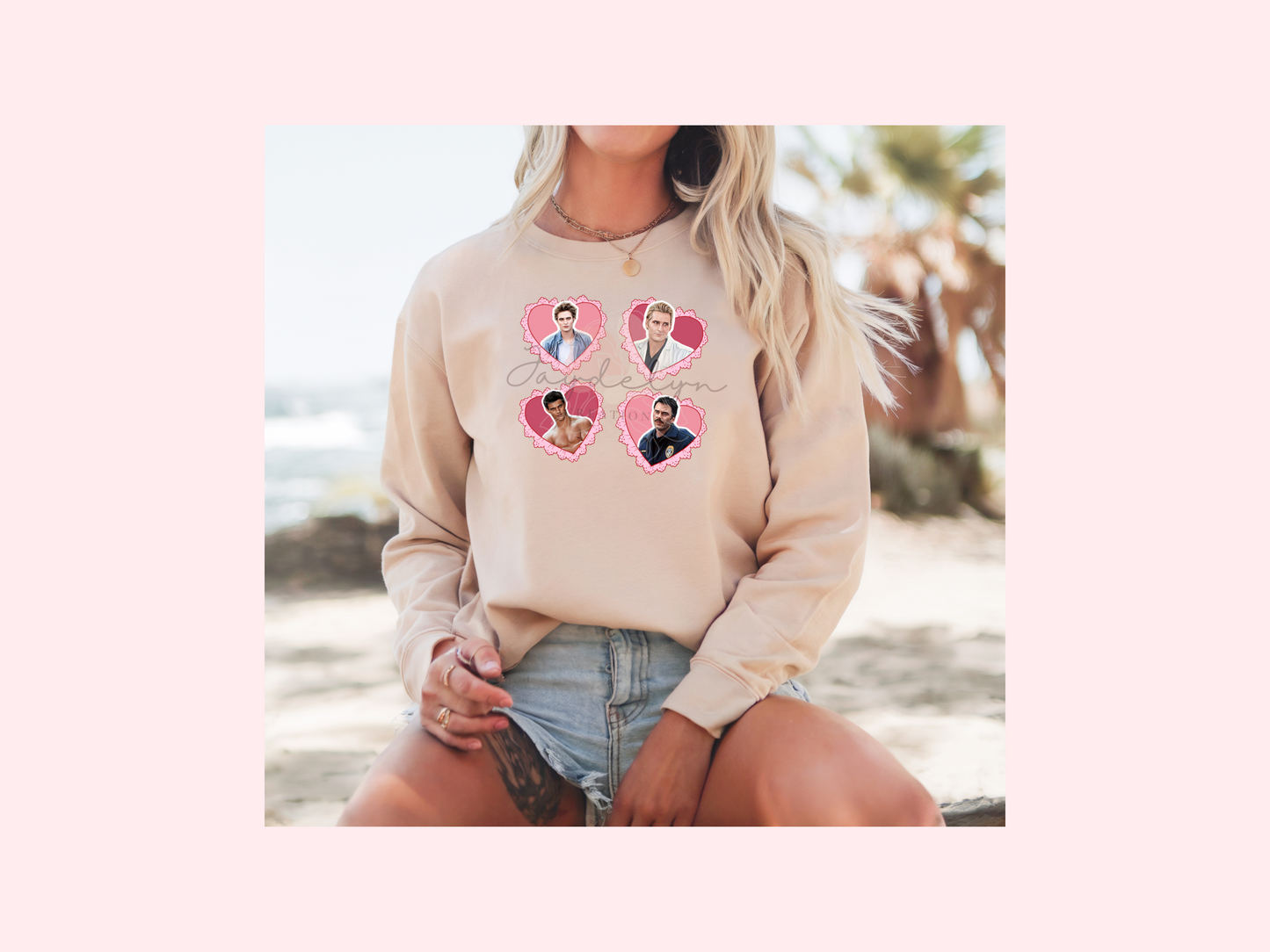 Heart Shaped Pink Twilight Crewneck Sweater – Unisex Fit